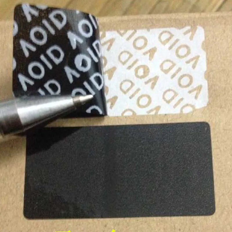 

Wholesale 40 * 20 mm black blank stickers security seal label Anti-counterfeit label 500 PCS free shipping