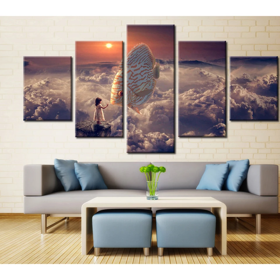 Compare Prices On Fish Framed Art Online Shoppingbuy Low Price - Modern Painting Frame Art Poster Wall Picture Panel Fish Clouds Landscapehome Decoration Print On Canvas For Living Room compare prices on fish framed art online shoppingbuy low price - modern painting frame art poster wall picture panel fish clouds landscapehome decoration print on canvas for living room