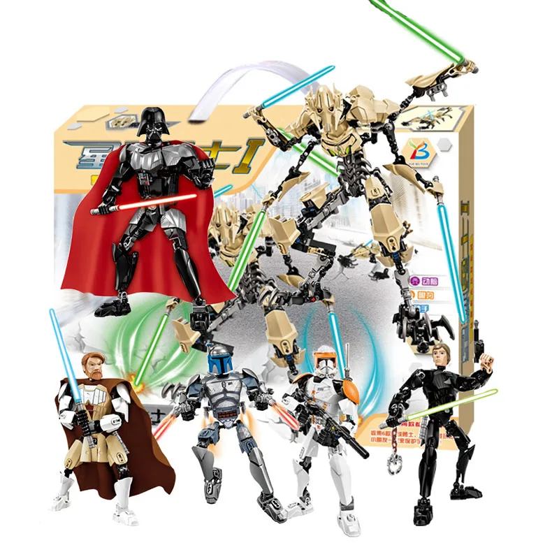 6 Style Star War The Last Jedi Buildable Action Figure Rey Kylo Ren Luke Skywalker Building Block Toy compatible with legoINGly