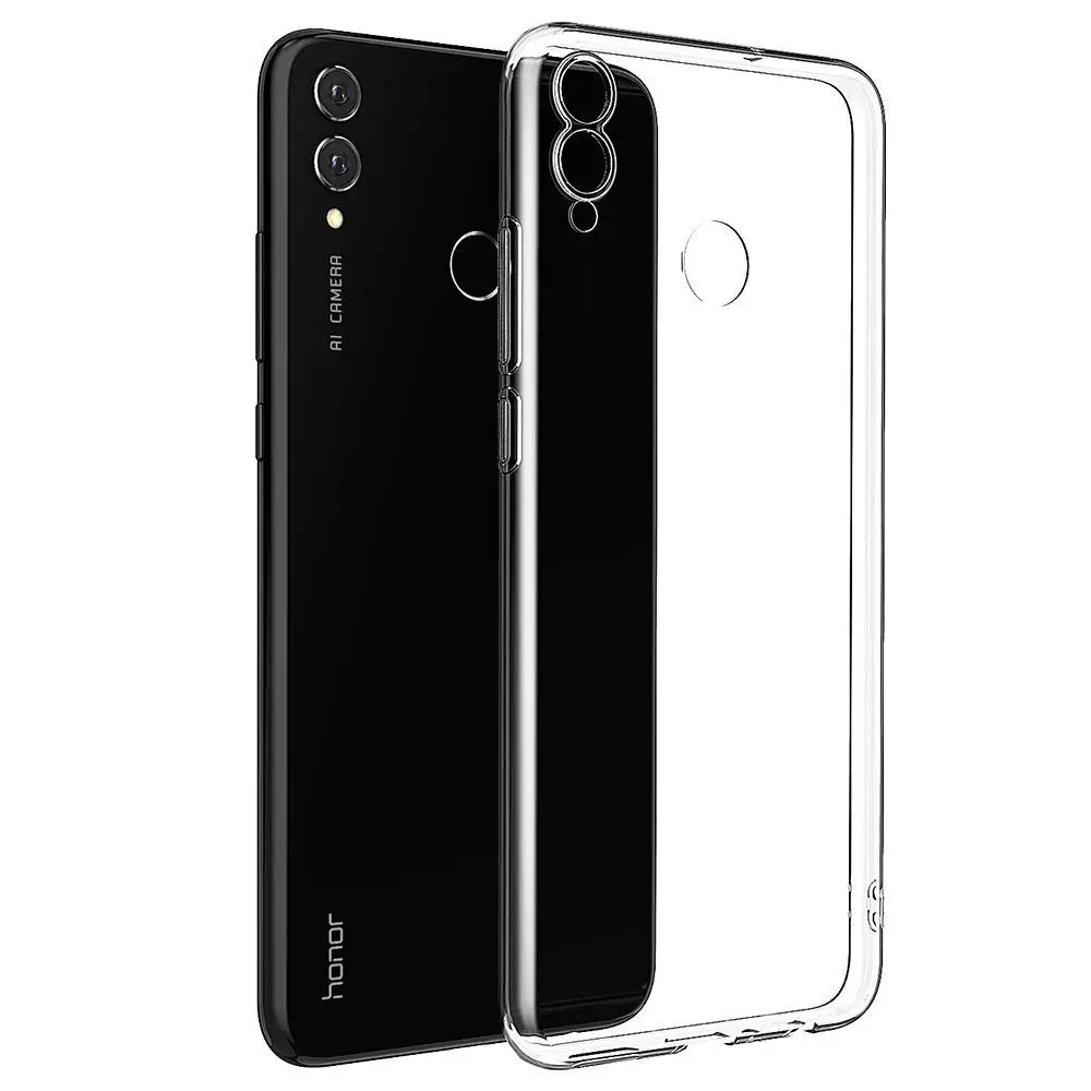 Чехол для Huawei Honor 8 8X 8C ТПУ силиконовый прозрачный чехол бампер мягкий Pro Max