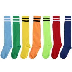 Детская профессиональные футбольные носки Однотонная одежда до колена Полотенца Футбол носки Высокое качество полиэстер THINKTHENDO