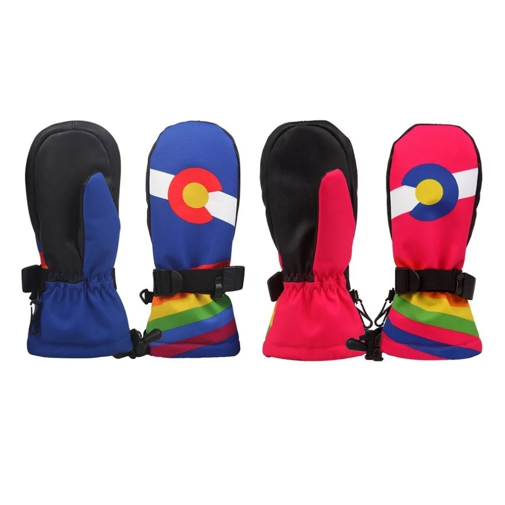 

Children Skiing Gloves Waterproof Windproof Non-slip Snow Skating Gloves Thick Warm Gloves Mittens for Winter Sports