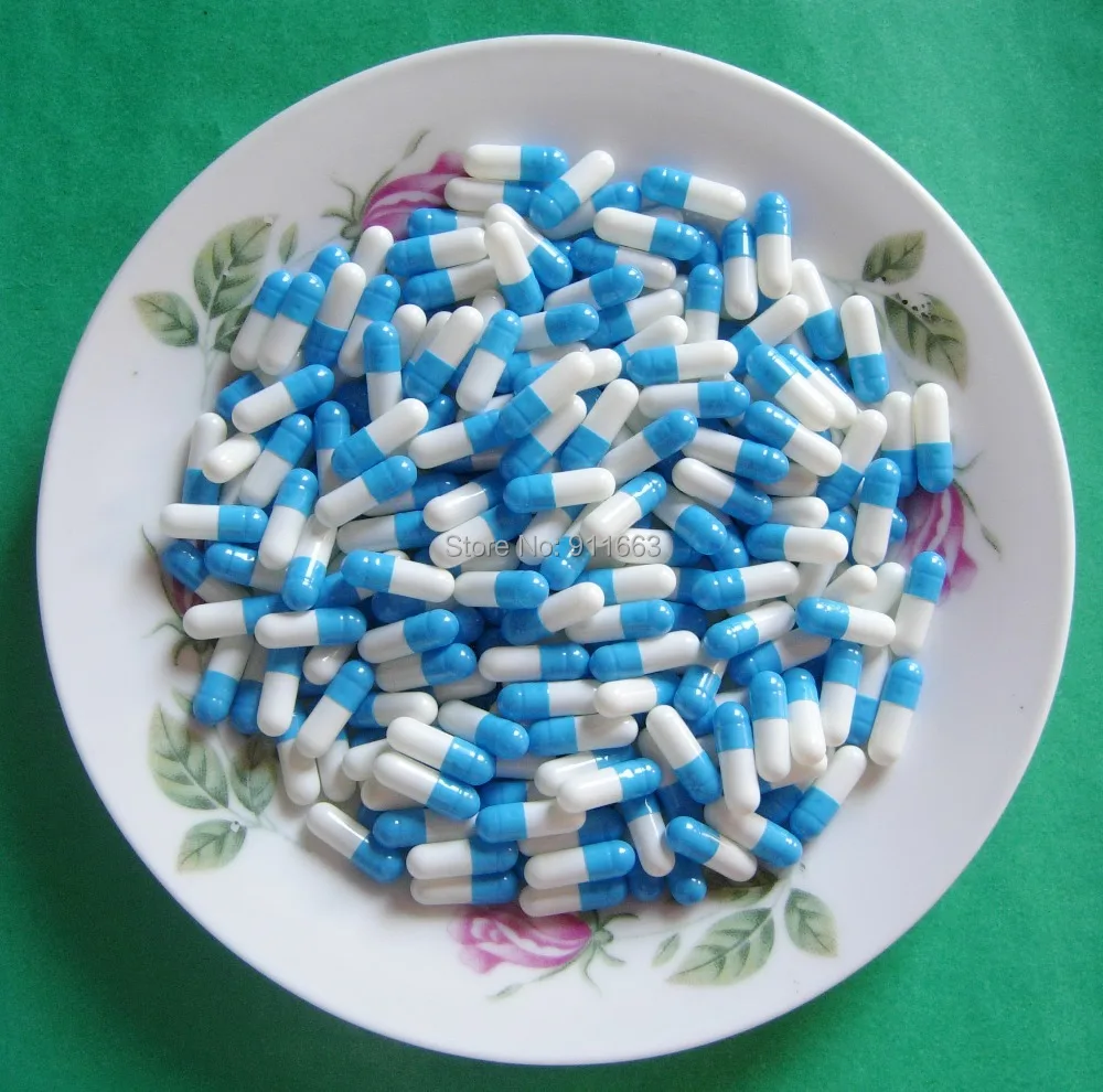

3# capsules,1000pcs, blue-white colored capsule,gelatin empty capsule 3# (Joined or seperated capsules available!)