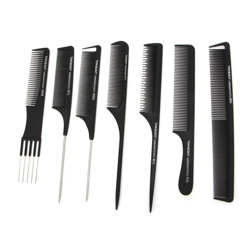

Black Plastic Fine-tooth Hairdressing Hair Style Salon Anti-static Comb