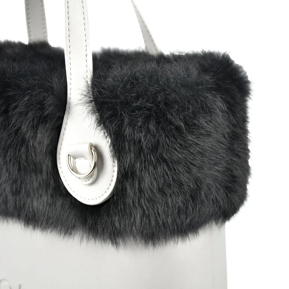 Новинка, женская сумка, украшение из натурального кроличьего меха ...