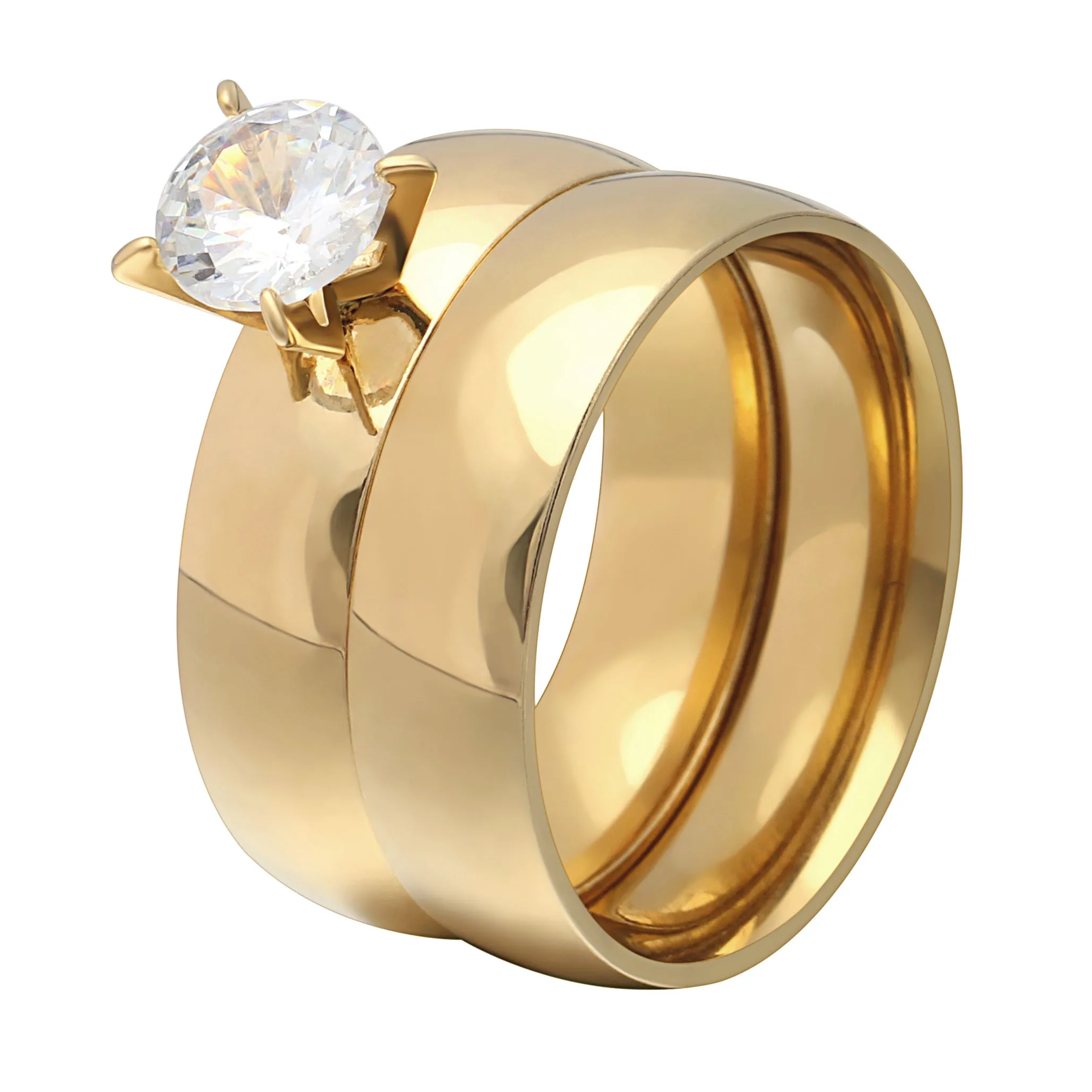 Кольца из нержавеющей стали с цирконом 8 мм|wedding rings for women|wedding ringsrings women |