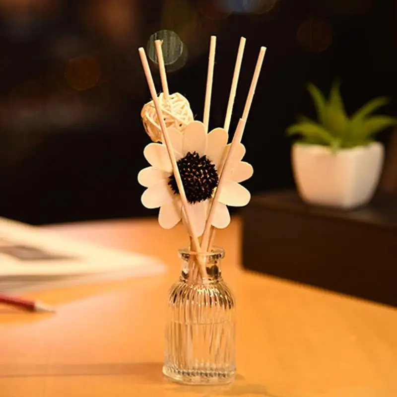 Aroma Sun Flower Decor Reed Diffuser Set Aromatherapy Stick Gift Rattan Ball Office Fragrance Fresh Air Diffuser For Spa Hotel