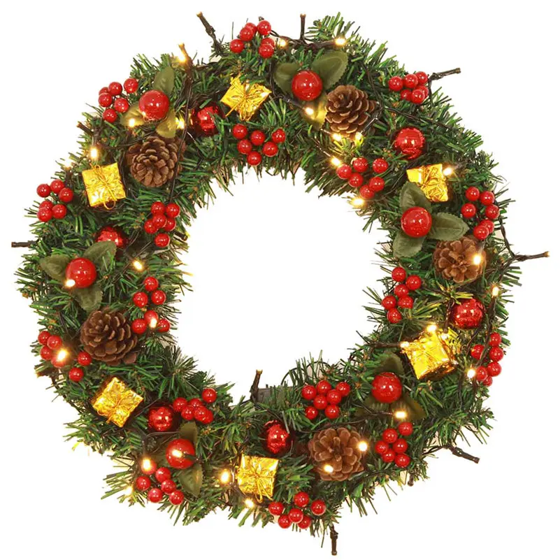 

Hot Sale 2018 New Year Christmas Decorations For Home Door and Window Decorations Christmas wreath Luxury Merry Christmas Par L3