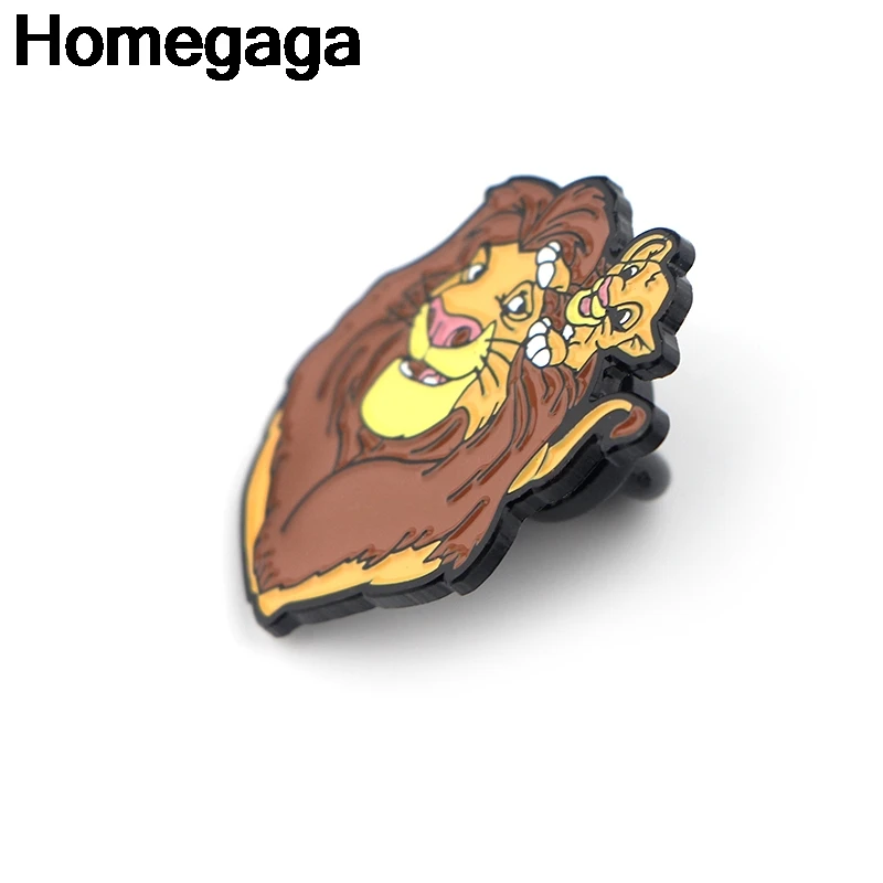 Homegaga Король Лев мультфильм Металл цинк эмаль булавки трендовые медаль рюкзак рубашка одежда сумка броши значки для мужчин и женщин D2203