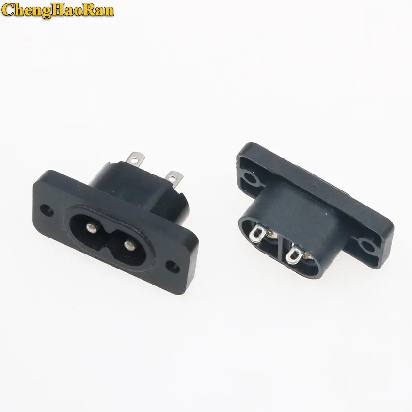 

ChengHaoRan IEC320 C7 2 Terminal AC Power Plug Inlet Socket AC 250V 2.5A two cores of weldable wire socket power supply