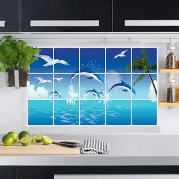 Vegetable Fruit Kitchen Stickers Anti oil Paste Waterproof Removable Wall Stickers Decals Wallpaper Tile Decor