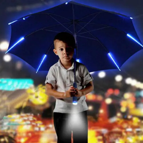 

Cool Design Transparent Umbrellas Outdoor Girl Boy Umbrella Rain LED Light Umbrella Flashlight Rain Night Light Protect self
