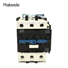 LC1 3 Phase 3-Pole Coil Voltage 380V 220V 110V 36V 24V 3P+1NO+1NC AC Contactor CJX2-8011 80A Use With Float Switch 80A 50/60Hz