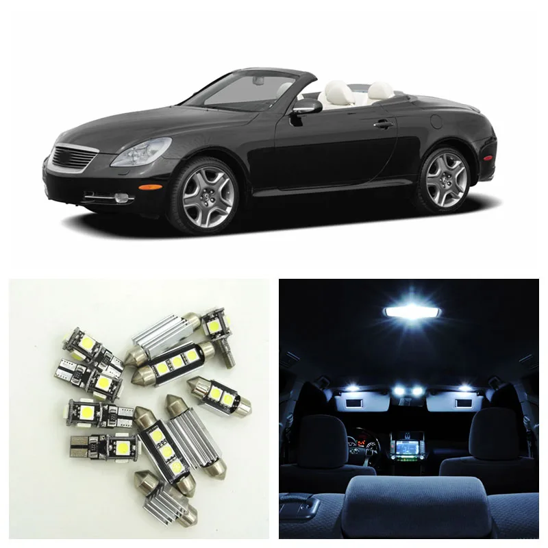

11pcs White Car LED Light Bulbs Interior Package Kit For 2002-2005 Lexus SC430 Map Dome Trunk Step Courtesy Lights