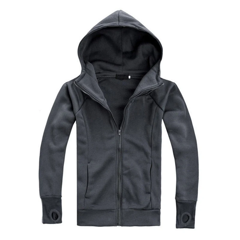 hooded jacket with thumb holes