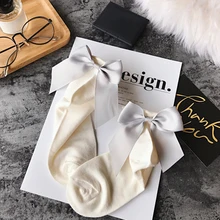 34 Цвета, летние женские носки, короткие носки с большим бантом и лентой на пятке, женские короткие носки для девочек