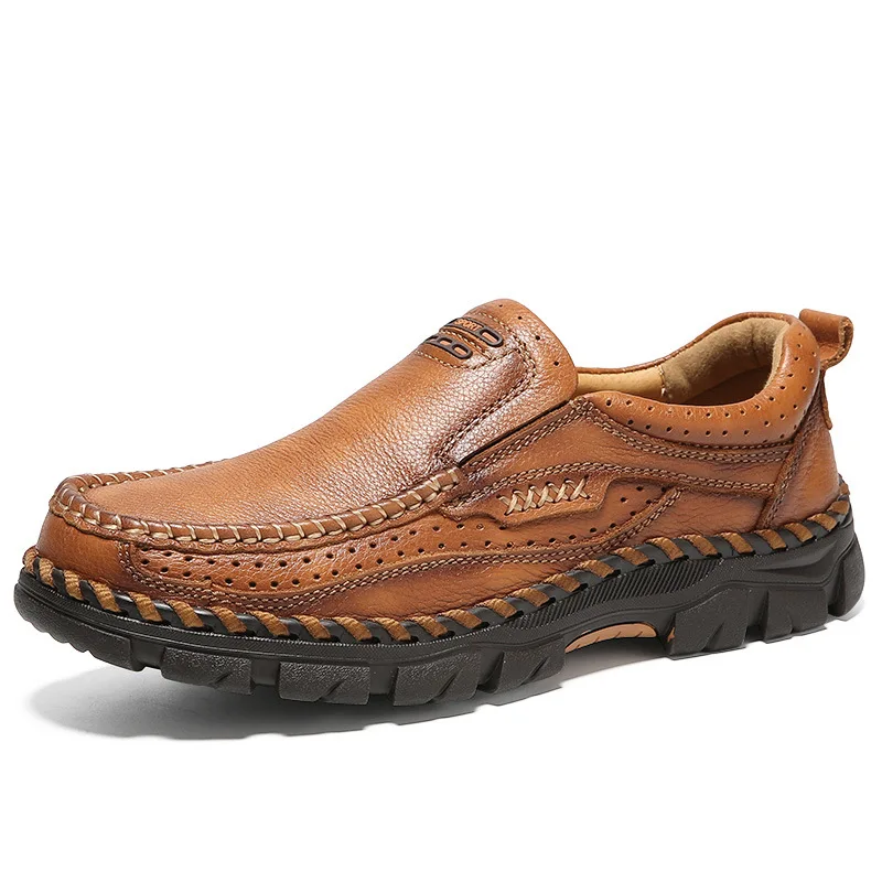 khaki Tamanho Casuais 38 Artesanal 44 Sapatos Calçados Slip slip De Backcamel Dos resistente Brown on Desgaste Homens Grosso Ar sola Couro Anti 2018 Camurça Ao Livre 4F1fBWq
