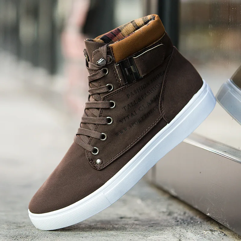 Koovan Men's Sneakers 2018 Autumn And Winter Matte Leather High Top Men's Shoes Large Size Size 47 Retro Casual Men's Boots Male Koovan Men's Sneakers 2018 Autumn And Winter Matte Leather High Top Men's Shoes Large Size Size 47 Retro Casual Men's Boots Male