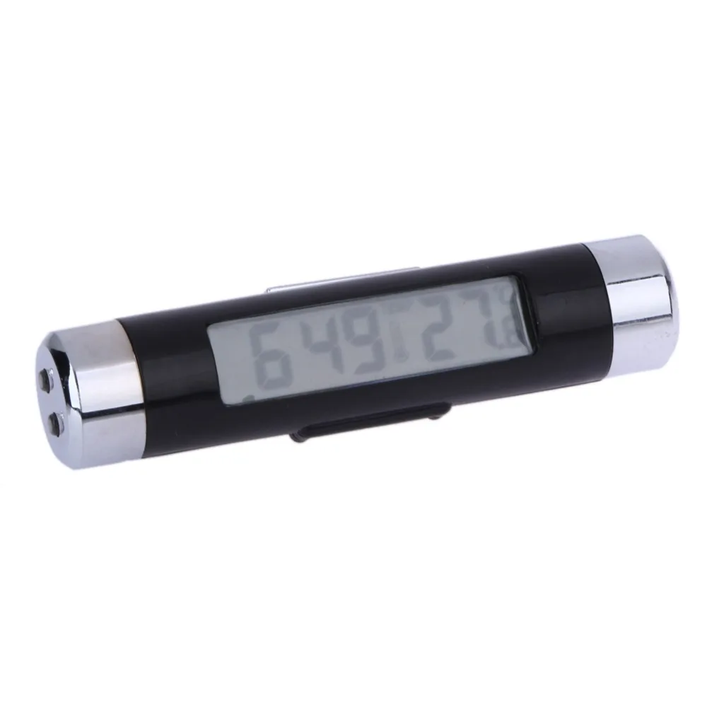 

Car Styling 2 in 1 Blue Backlight Car Digital Clock LCD Air Outlet Clip-on Automotive Car Clock Thermometer