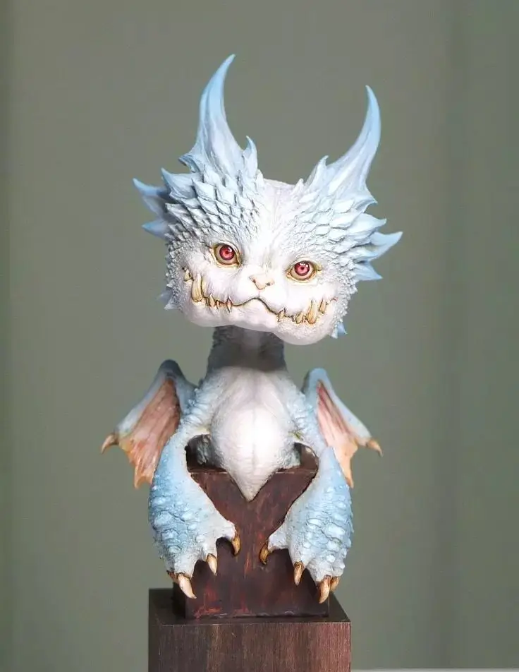

8CM High Kawayi Dragons Resin Model Kit Figure Free Shipping