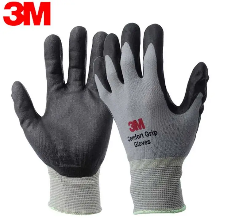 

3M protective gloves non-slip wear resistant nitrile gloves gray oil resistant dirty gloves