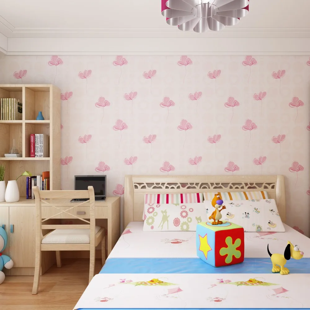 Kamar Anak Anak Wallpaper Gadis Tenunan Hangat Gaya Korea Pastel