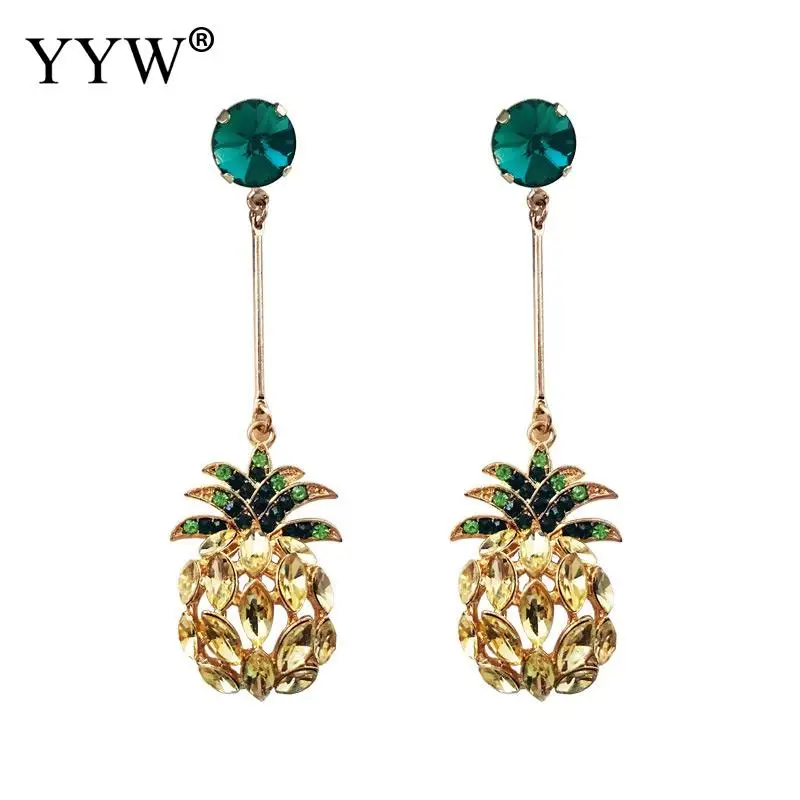 

The new Korean version of alloy pineapple fruit lady's ear nails, European and American exaggerated long temperament ear studs