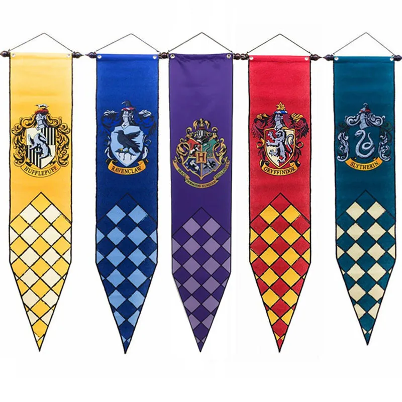 

NEW Harri Potter Banners Gryffindor Slytherin Hufflerpuff Ravenclaw College Flag Party Supplies Cosplay Toys Gift Action Figures