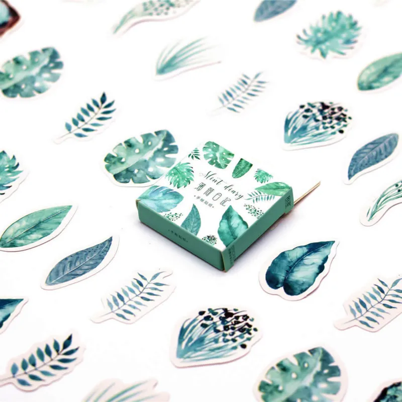 

Hot Sale 45pcs/set Mint Colour Memo Pad Paper Sticker Decoration DIY Album Scrapbooking Sticker Kawaii Stationery Gift