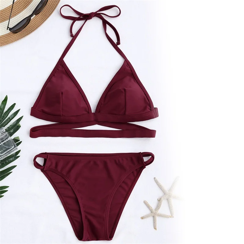 

2018 Sexy Bikini Set Swimsuit Women Lady Swimwear Three-Point Type European-American Style Brazilian Beach Wear 15-0015