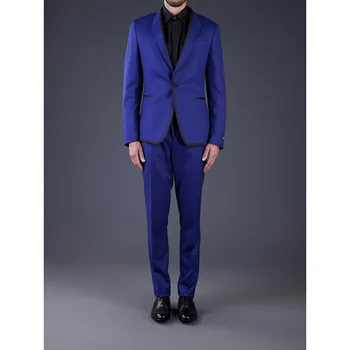 

Custom Made One Button Dark Blue Men Suit For Wedding 2pieces(Jacket+Pants+Tie) Slim Prom Masculino Trajes De Hombre Blazer