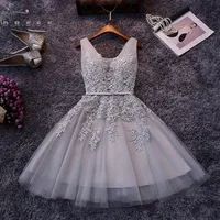 Robe de Soiree Multi Color Embroidery Lace Short Evening Dress 2016 Sexy Chiffon Homecoming Dresses Vestido de Festa Curto