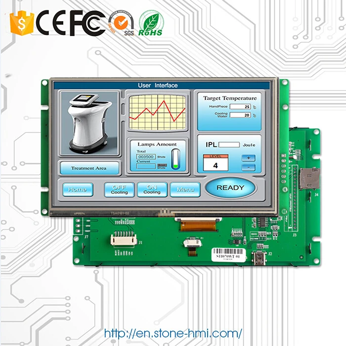 

7" TFT LCD UART Display with Controller Board + Software Support PIC/ Arduino/ Any Microcontroller