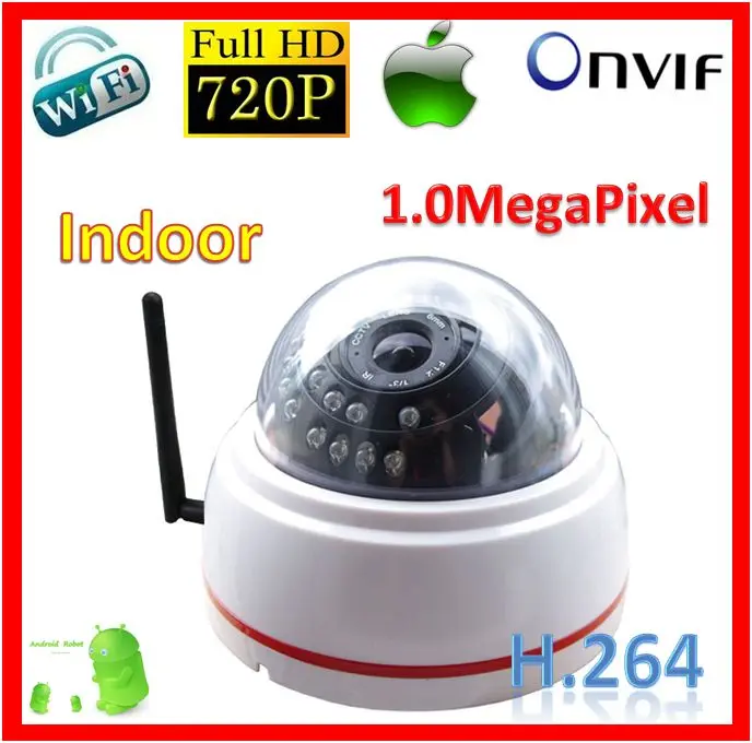 Wi-fi 720 P IP камера 1.0 мп сетевой безопасности беспроводная система дома