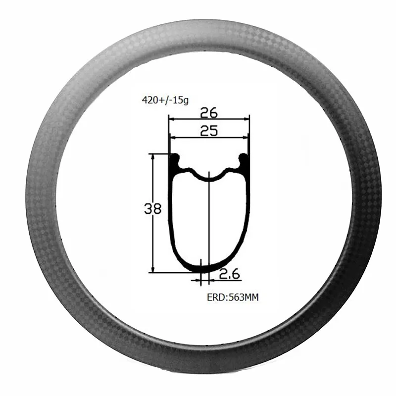 700c карбоновый дорожный обод 420g лента велосипед обода 38x26 мм бескамерная