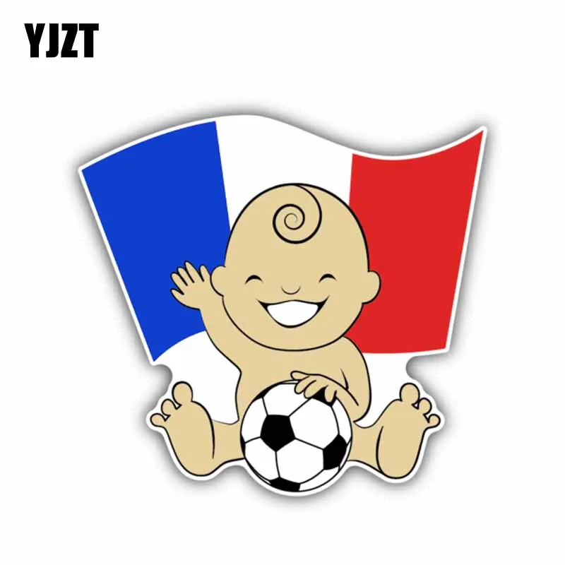 YJZT 12.7CM*12CM Car Sticker France Flag Decal Baby Soccer Sport Motorcycle Accessories 6-1354 | Автомобили и мотоциклы