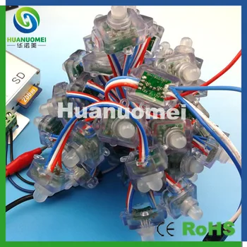 

50pcs diameter 12mm square pixel led light ws2811 chip digital led module light 12V input