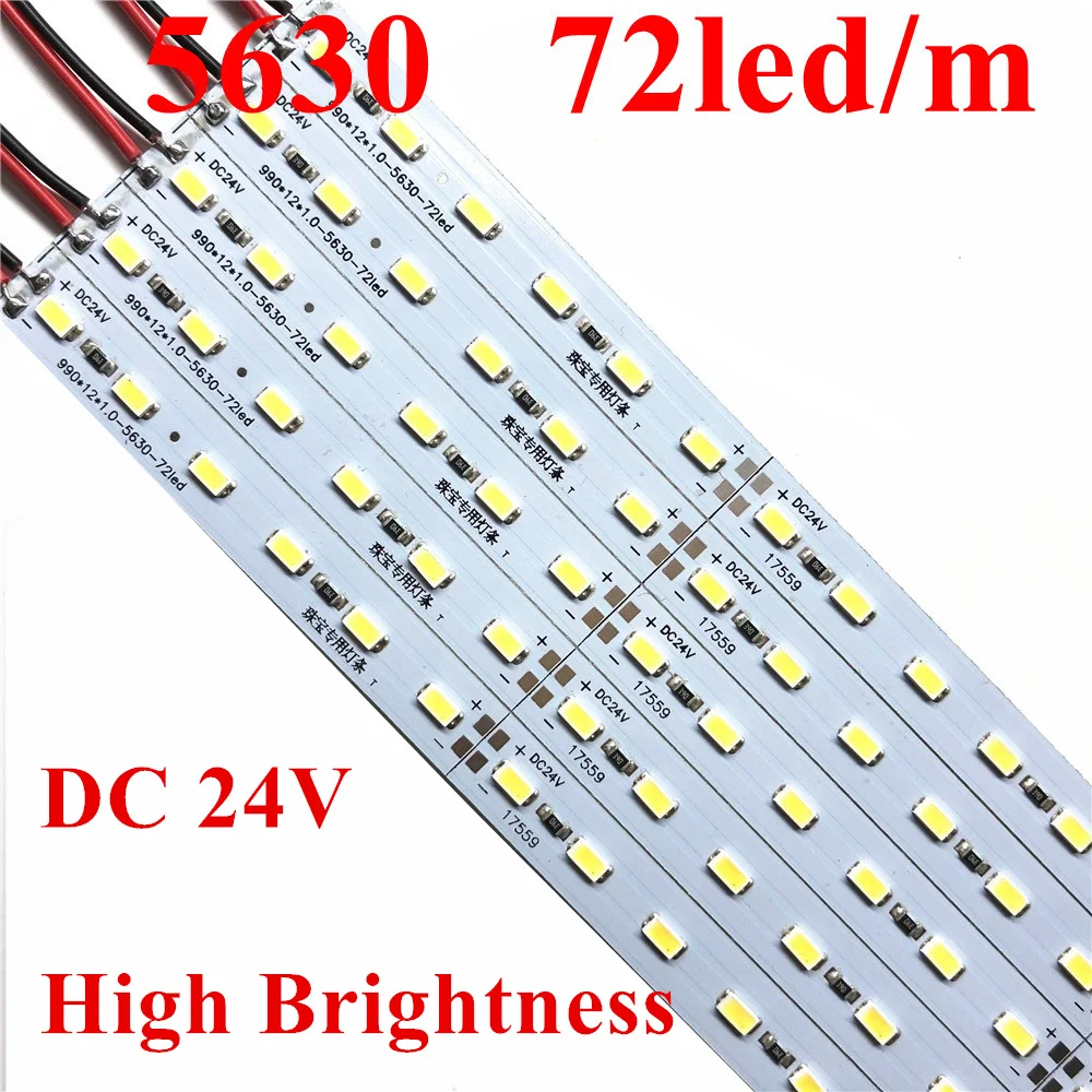 10Pcs 0.5M DC 24V 5730 36LED Hard Light Super Bright Led Bar Strip Light 