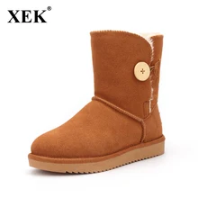 XEK 2016 Frauen Schnee Stiefel Australien Klassische Mode Hohe Qualität Echtem Wildleder Leder Warme winterschuhe frau 5803