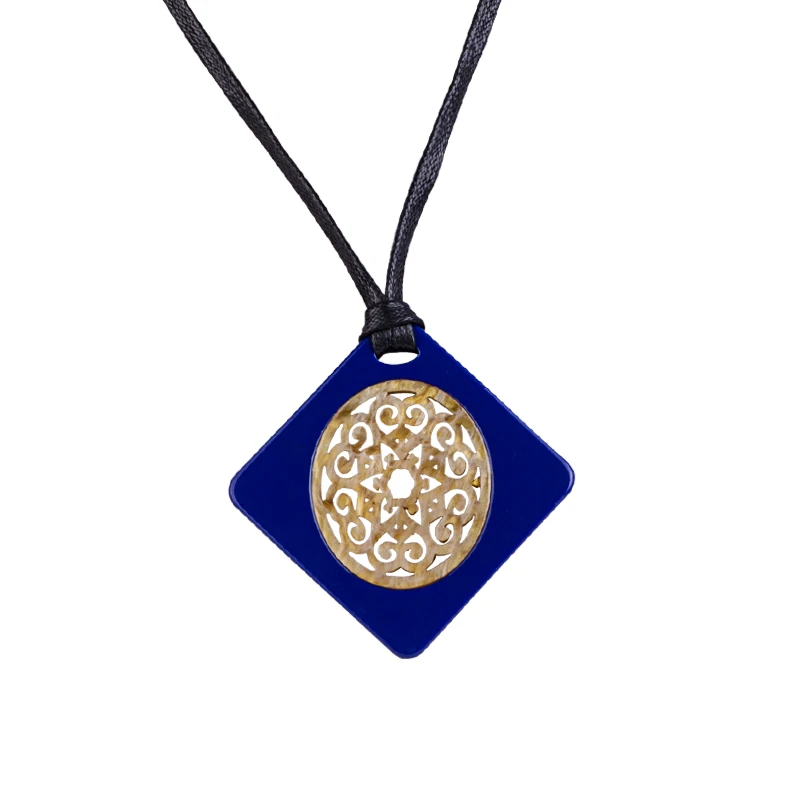 

GuanLong Black Rope Geometric Square Hollow Lucite Resin Big Pendant Necklaces for Drop Shipping Wholesale