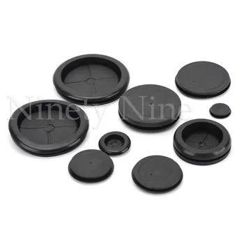 

20Pcs 17-50mm Groove Dia Black Synthetic Rubber Round Shape Single Side Wires Grommet Gasket Protector Rings