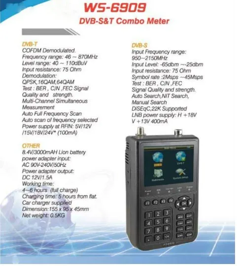 Satlink WS-6909 3,5 ''DVB-S& DVB-T Combo Signal Finder satlink 6909 спутниковый и наземный измеритель сигнала sathero satlink WS-6909