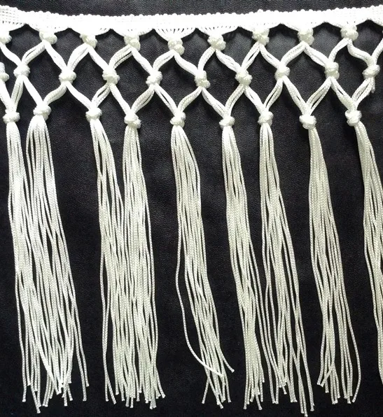 20cm long high quality trimming tassel, handmade knot rope fringe