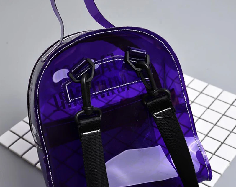Женский прозрачный рюкзак для детей, маленький мини-рюкзак из пвх, прозрачный рюкзак с буквенным принтом, студенческая сумка через плечо