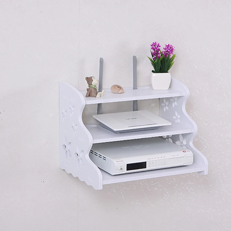 

Creative Home Tv Cabinet Set-Top Box Frame Router Shelf Storage Carrier Storage Shelf Partition Rack Wall Mount