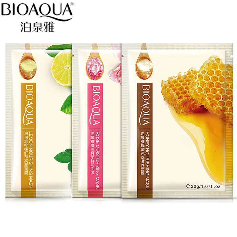 BIOAQUA 1PC Natural Essence Facial Mask Moisturizing Oil Control Shrink Pores Brighten Face Beauty Skin Care Available Wholesale | Красота и
