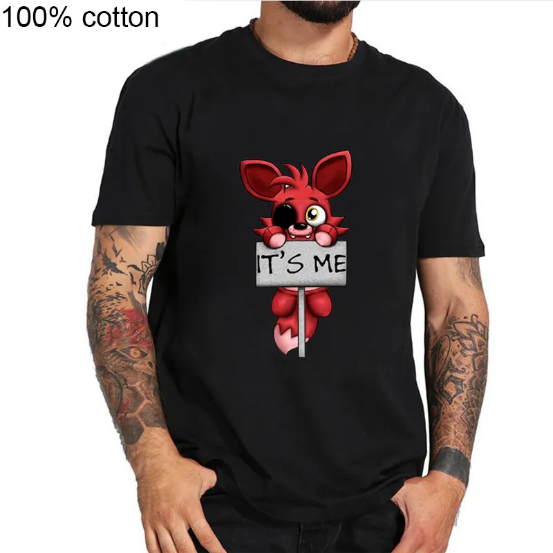 

Animal print FNAF Plush Foxy Kawaii T Shirt Hip Hop T-Shirts O-Neck tshirt Man Children kids Brand Clothing Teenage Boy T shirts