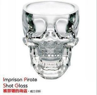 

200pcs/lot Vodka glasses "crystal skull" Shot Glass cup wineglass/whsiky glasses DHL free Shipping