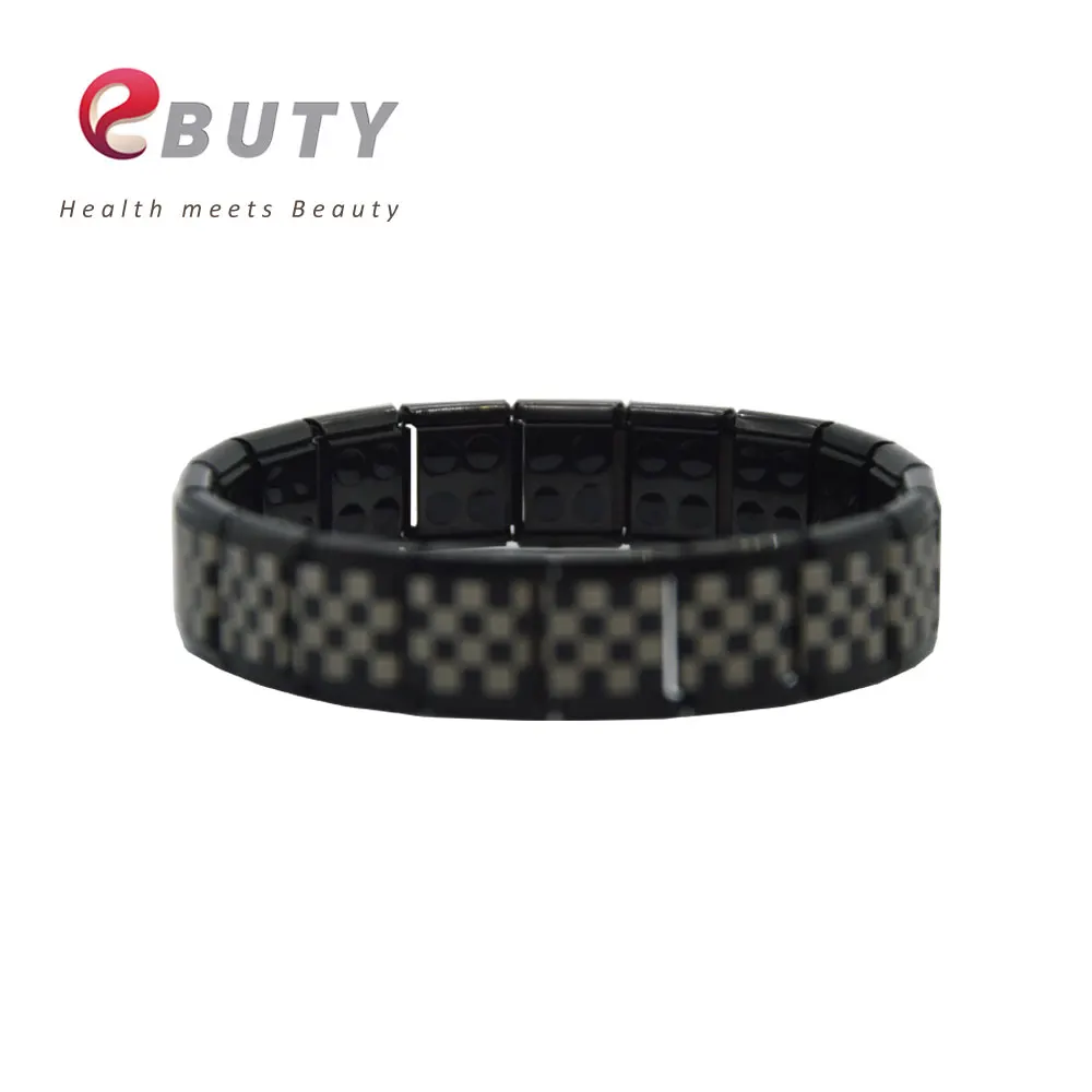 

EBUTY Men Sport Bracelets Stainless Steel With 80 Germanium Ball Energy Bracelets Best Gift In Stock 2pcs/lot