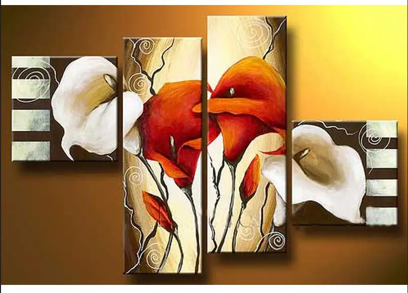 

DIY Diamond Painting Flower Diamond Painting Cross Stitch Beautiful Calla Lily Flower 4pc/Set Needlework Home Decorative KJ140